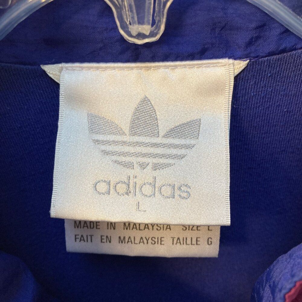Vintage 90s Adidas Windbreaker Full Zip Trefoil Track Jacket Size Large - Picture 4 of 10